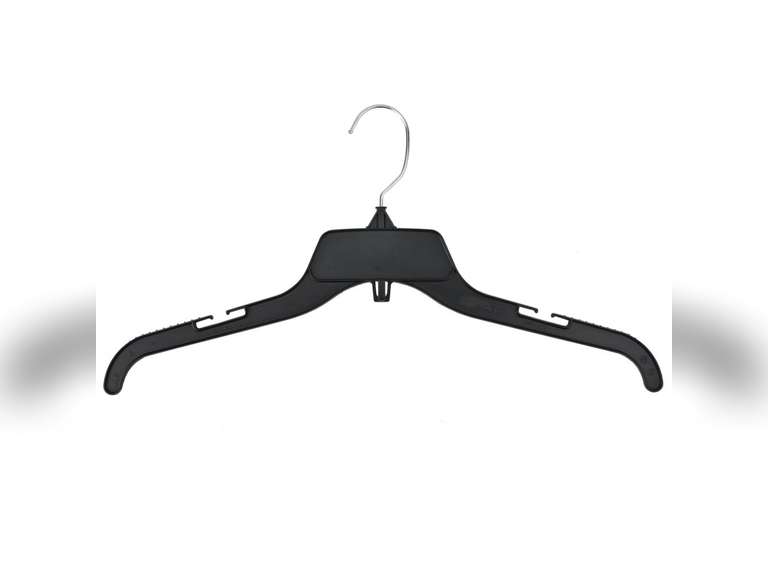NAHANCO 484B Plastic Top Hangers, Lightweight, 17", Black (Pack of 200) 73
