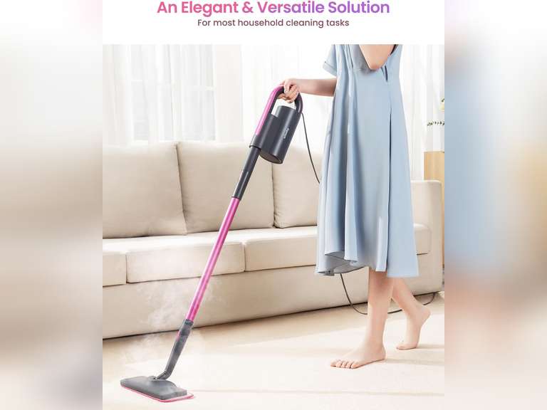 Schenley Steam Mop Cleaner with Detachable Handheld Steamer for Cleaning Hardwood, Laminate Floor, Tiles and Grout, with 7-in-1 Multi-purpose Accessories and Washable Microfiber Pads 100