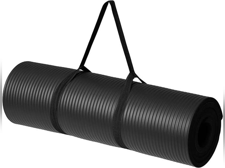 Amazon Basics 1/2 Inch Extra Thick Exercise Yoga Mat with Carrying Strap, Cushioned Support, for Fitness and Gym Workouts 22