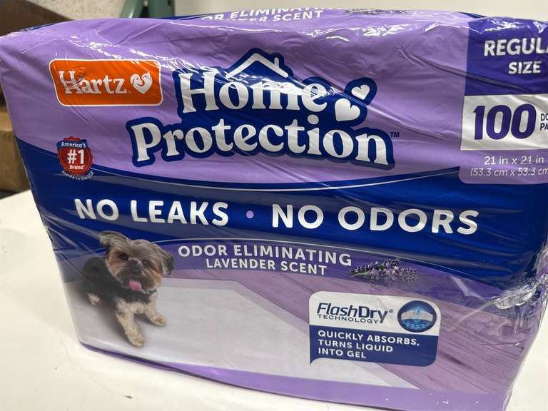 Hartz Home Protection Lavender Scented USA Made Dog Pads, 100 count, Super Absorbent & Won't Leak, Odor Eliminating 35
