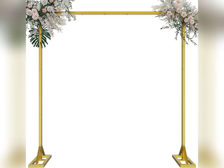 8.2FT Heavy Duty Adjustable Backdrop Stand Kit - Square Wedding Arch & Balloon Arch for Photo Booth Background, Baby Shower, Birthday Party Decorations (Portable Frame) (Gold,8.2X 8FT) 57