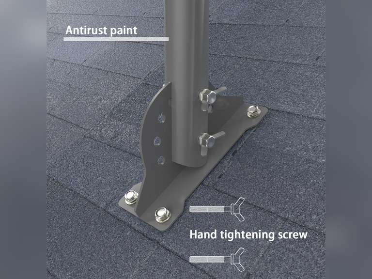 16 Inches Starlink Gen3 Roof Mount Kit with Starlink V3 Pipe Adapter Pole Mount Starlink Accessories Adjustable Waterproof Stable Resistant Bad Weather 57