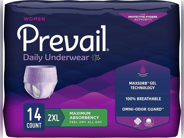 First Quality 51713101 Lavender Prevail Daily Underwear - Pack of 3 (42 count) XXL 49