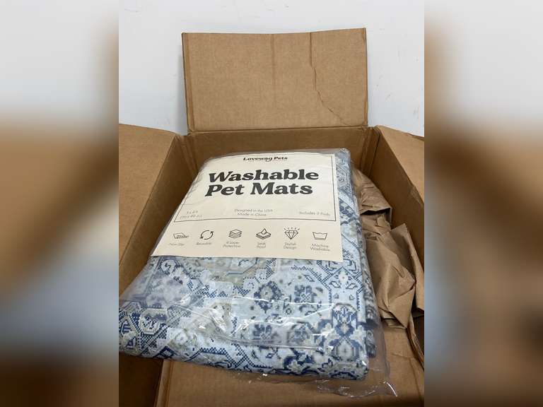 Blue Kitty Washable Litter Trapping Mat - 2 Pack, Large Reusable, 36x48 Inches, Paw-friendly, Waterproof, Non-slip, Compatible With Cat Box 29
