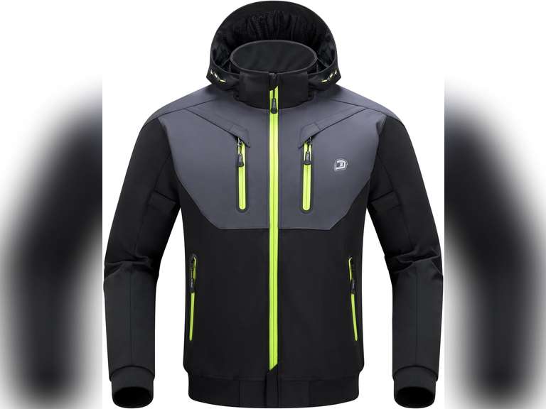 BORLENI Motorcycle Jacket with CE Armor Winter Motorcycle Jacket for Motorbike Riding with Removable Liner Detachable Hood Water-Repellent Windproof, XL 75
