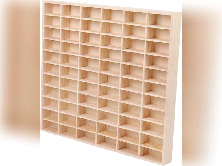 Wood Car Display Rack Toy, Book Organizer Shelf Shelves,Storage,Toys Storage Stand Organizer for Doll,Diecast Car,Collectibles Counter Store, 66 grids 80