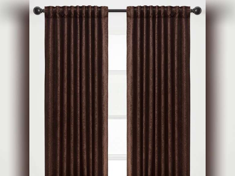 Chanasya Premium 2-Panel Embellish Embossed Classy Blackout Curtains - 3-in-1 Back Tab, Rod Pocket, Ring Tab - for Windows Living Room Bedroom - Room Darkening Drapes 52 x 119Inches - Mink 55