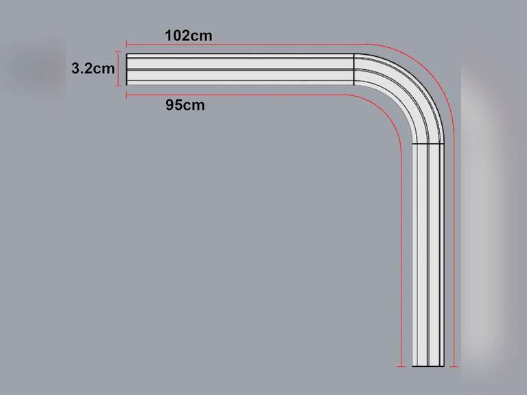 Quoya QL600/AT5810 Smart Electric Track- Aluminium 1x 90-Degree Bend Set (Does NOT Work with QL500 Model) 30