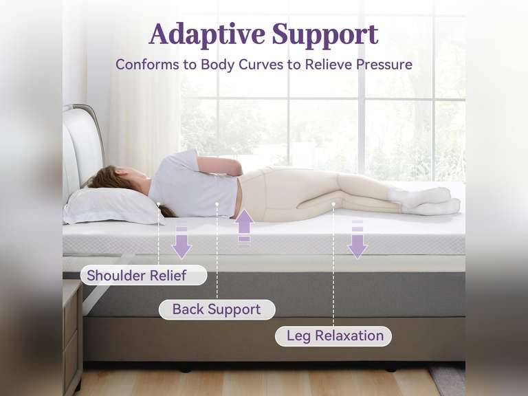 (Similar model)3 Inch Memory Foam Mattress Topper Twin XL Size for College Dorm, Ventilated High Density Pad for Back Pain, Bed Topper with Removable Soft Cover, CertiPUR-US Certified 70