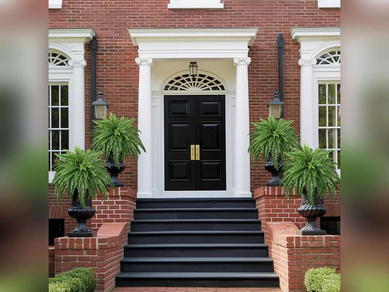 45" Fake Ferns, Realistic Large Artificial Bush Plants, 2 Artificial Boston Ferns with 59 Fronds for Outdoors Planter Indoor Home Garden Porch Decor 44