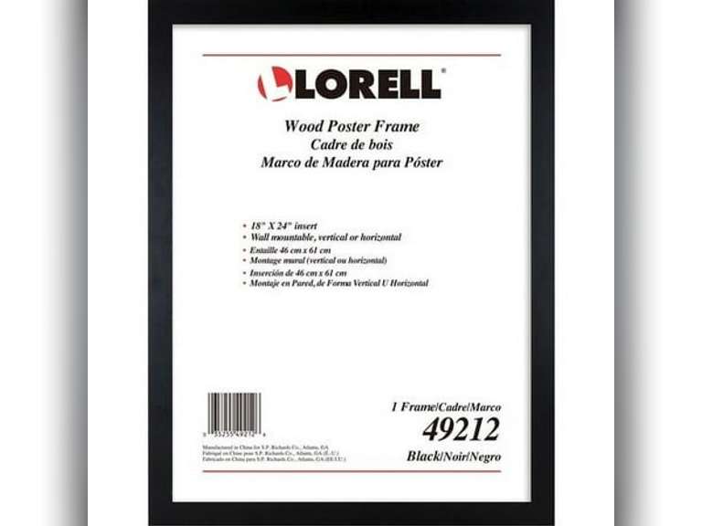 Lorell Wide Frame 18" x 24" Frame Size - Rectangle - Horizontal, Vertical - 1 Each - Wood - Black 32