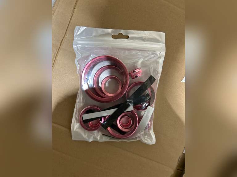 SENSHINE Air Condition, Vent Knob Cover for 2021 2022 2023 2024 Ford Bronco Sport Accessories AC Climate Headlight Contorl Volume Tune Switch Ring 4WD Knob Gear Shift Switch Knob Covers 11Pcs (Pink) 35