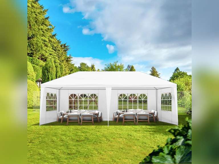 (Similar)10'x20' Outdoor Canopy Tent, Party Tent with 4 Removable Sidewalls, Event Tents for Parties, Outside Waterproof Wedding Canopy for Birthday, Holiday (White,10x20FT-4Sides) 110