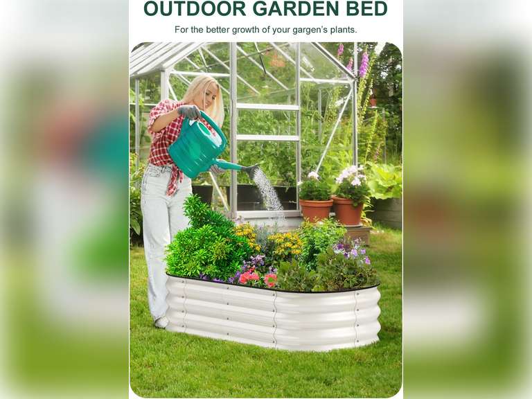 Planter Raised Beds Outdoor for Vegetables Galvanized Metal,Planter Box for Backyard Fruits Herb Flowers, with Gardening Gloves 44