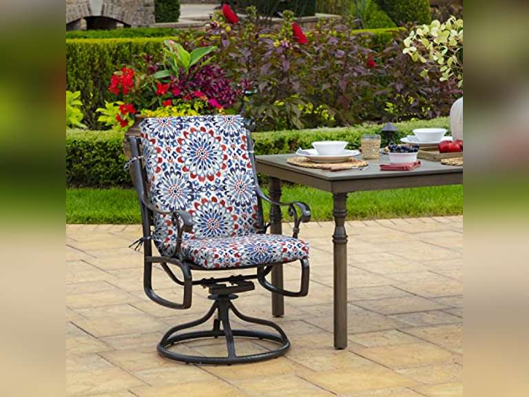 Arden Outdoor Dining Chair Cushion, 20 in x 20 in, Weather-Proof, Rain-Proof, Fade Resistant Patio Cushion for Patio, Dining, or Rocking Chairs 20 x 20, Clark Blue 32
