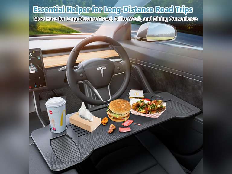 Car Desk Steering Wheel Tray, Foldable Car Table Tray, Car Desk for Laptop, Steering Wheel Desk for Eating and Traveling, Upgraded Design 50