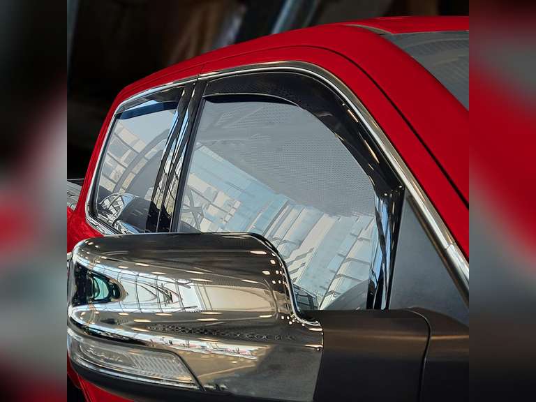 Voron Glass in-Channel Extra Durable Rain Guards for Trucks Dodge RAM 1500 2019-2025 Crew Cab, Window Deflectors, Vent Window Visors, 4 Pieces - 220159 60