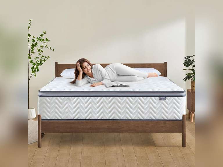 12 Inch Queen Mattress in a Box, Hybrid Cooling Gel Memory Foam & Pocketed Coils, Medium Firm, CertiPUR-US Certified, Pressure Relief, Motion Isolation 237