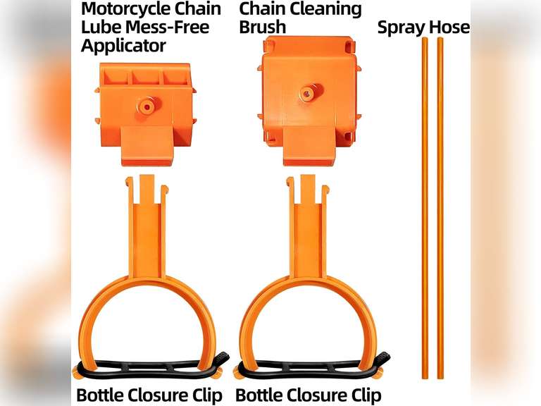 Motorcycle Chain Cleaning Kit, Bike Chain Oiler, Chain Lube Tool Kit for Motorsport Motorcycle, Bike Chain Cleaner, Streetbike Chain Oiler, (Applicable Sizes Include 428, 520, 525, 530 Chains) 17