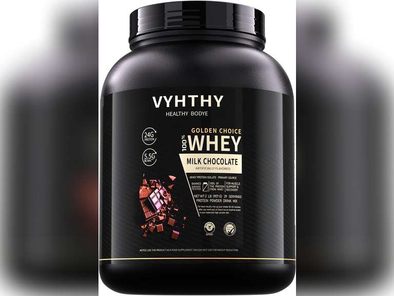 100% Whey Protein Powder, 24g Protein, 5.5g BCAAs & 2.7 L-Leucine, Quick Absorbing & Fast Digesting for Optimal Muscle Recovery, Rich Chocolate, 2 Pound, 29 Servings 45