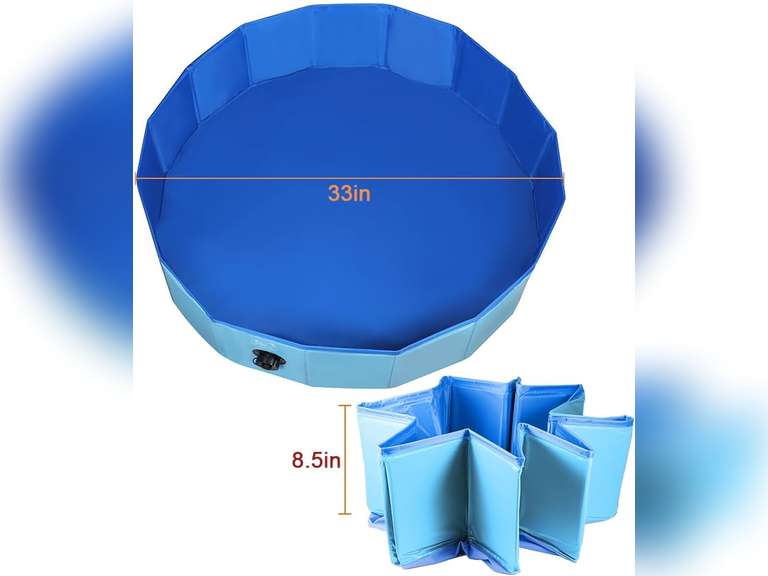 Chicken Dust Bath Tub, Foldable 33" Chicken Bath Dust PVC Pet Sand Bath Pool for Chickens, Ducks, Cats, Dogs, Quails for Farms, Chicken Coops Lime (Blue) 26