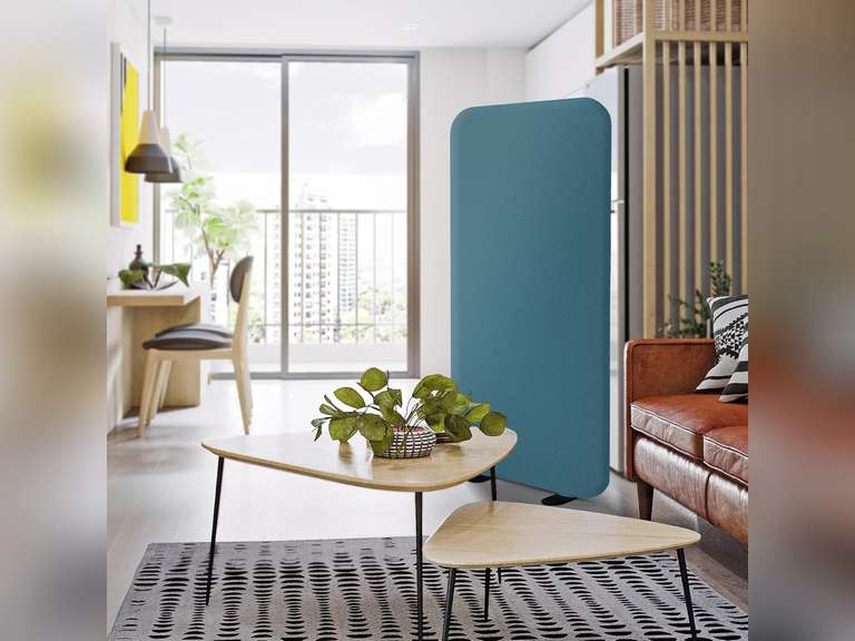 Freestanding Room Partition, Indoor Privacy Panel for Studio Apartment, Living Room, Bedrooms, Home Offices, Worksapces, Anti Scratch, 29"x65", Sapphire 116