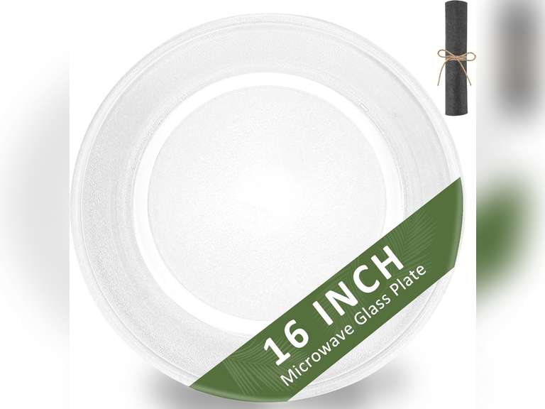 Microwave Glass Plate 16 inch WB27X43590 WB49X10166 Glass Turntable Plate Compatible with G.E Microwave Replace AP4345996 PS2321884 EAP2321884 JES2051DN2WW JES2051DN1BB PEB2060DM1CC by Fetechmate 35