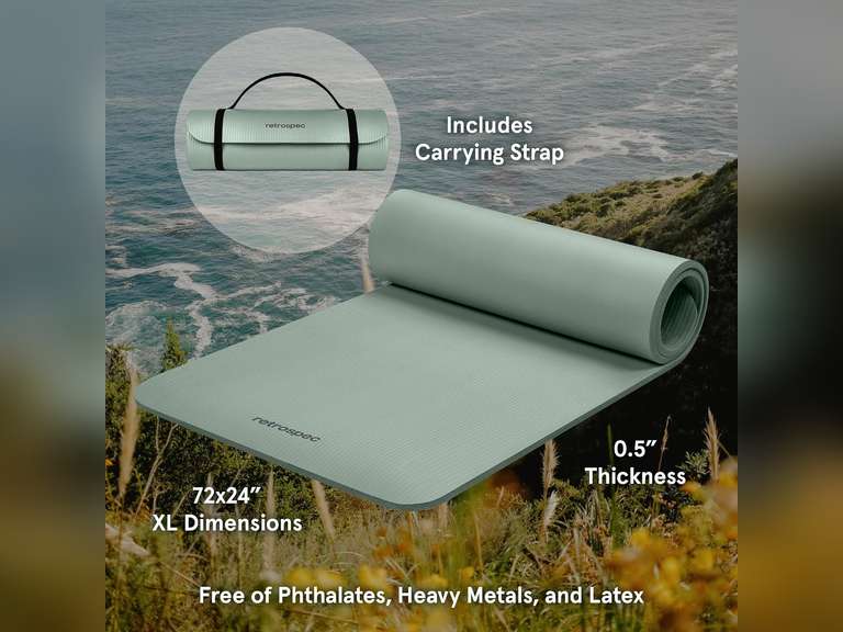 Similar model Retrospec Solana Yoga Mat 1/2" Thick w/Nylon Strap for Men & Women - Non Slip Exercise Mat for Yoga, Pilates, Stretching, Floor & Fitness Workouts 25