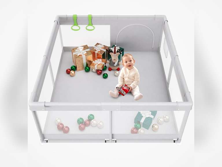 Fodoss Baby Playpen, 47x47 in Small Play Pen,Toddler Playpen for Apartment,Play Yard,Activity Fence, Extra Large Baby Playard 36