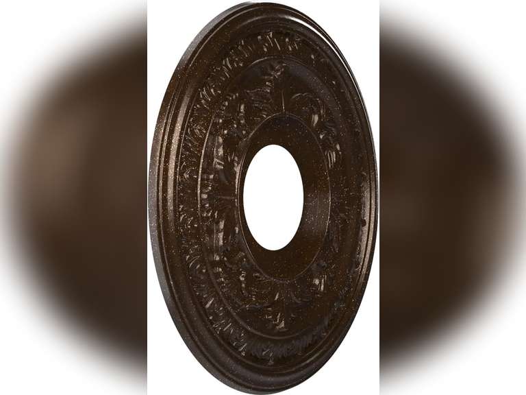 Ekena Millwork CMP13BAAMB Baltimore Thermoformed PVC Ceiling Medallion (Fits Canopies up to 5 1/4"), 13"OD x 3 1/2"ID x 3/4"P, Textured Metallic Mystic Brown(color white) 39