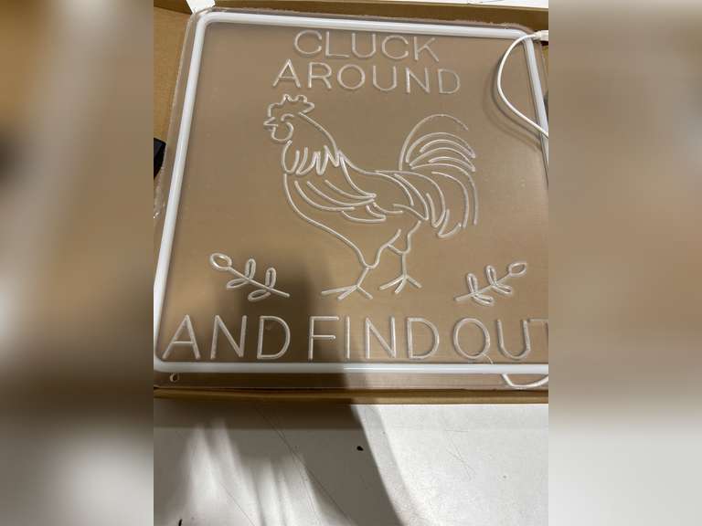 Funny Cluck Around and Find Out Large Neon Sign Dimmable,Rooster Decor 16 X 1... 40
