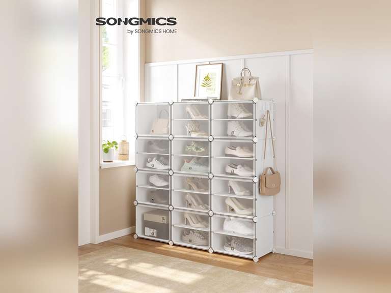 SONGMICS Shoe Rack Organizer, 8-Tier Shoe Storage Cabinet for Closet and Entryway, Holds 48 Pairs of Shoes, Adjustable,White ULPC040W01 82