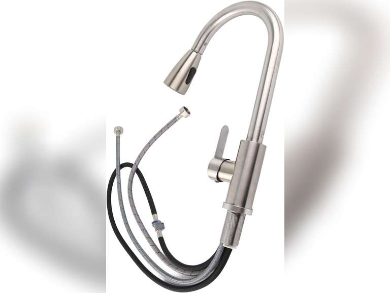 Telescopic Sink Faucet with Pull Down Sprayer, Stainless Steel Touch On Sink Hot Cold Mixing Water Tap, Kitchen Sink Faucet 50