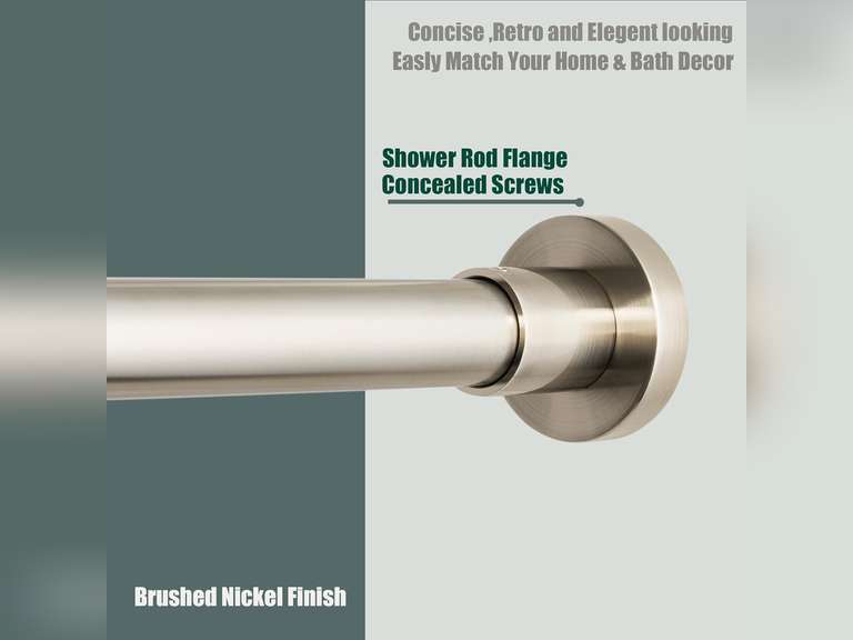 Artiwell Heavy Duty Shower Rod, Adjustable Shower Curtain Rod, Expandable 47-84 Inch, Permanent Mount Shower Rod, Never Rust Stainless Steel For Window Curtain and Closet, Brushed Nickel 44