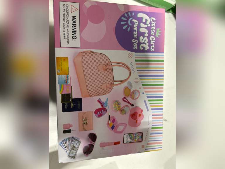 Toddler Play Purse for Little Girls, 35PCS Kids Purse with Pretend Play Princess Toys Includes Handbag, Camera, Phone, Wallet, Key, Kids Purse Birthday Gift for Girls Toddler Age 3 4 5 6+ 15