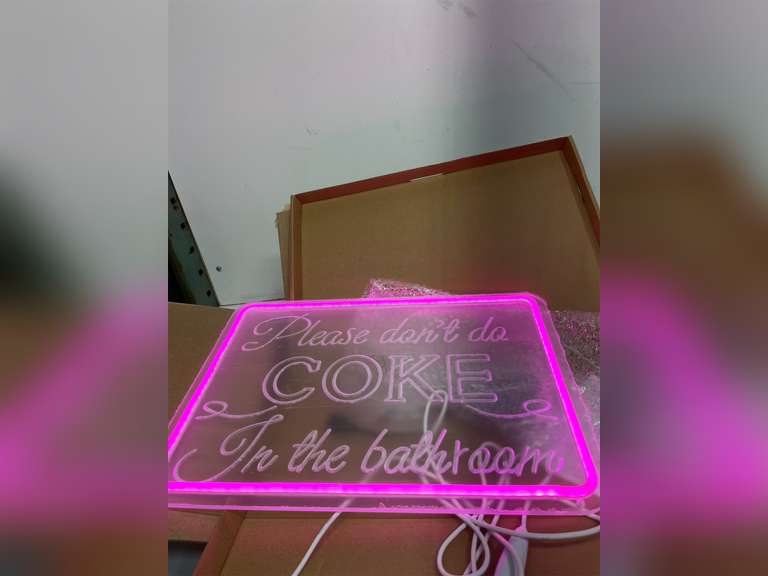 Please Don t Do Coke in the Bathroom Neon Sign Wall Decor LED Bedroom Dorm Office Wall LED Neon Light Brightness,Light Up Sign for Party Decor,Bathroom,Christmas Gifts 23