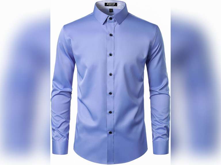 Men's Stretch Multi-Use Long Sleeve Dress Shirts Party Prom Wedding Shirts with Slight Sheen, size XXXL 16
