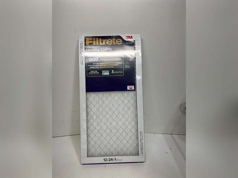 Filtrete 12x24x1 AC Furnace Air Filter, MERV 12, MPR 1500, CERTIFIED asthma & allergy friendly, 3 Month Pleated 1-Inch Electrostatic Air Cleaning Filter, 2-Pack (Actual Size 11.69x23.69x0.78 in) 29