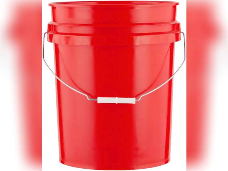 House Naturals 5 Gallon Premium HPDE Plastic Bucket - Made in USA Food Grade Storage Container, BPA Free All Purpose Pail (1, Red) 25