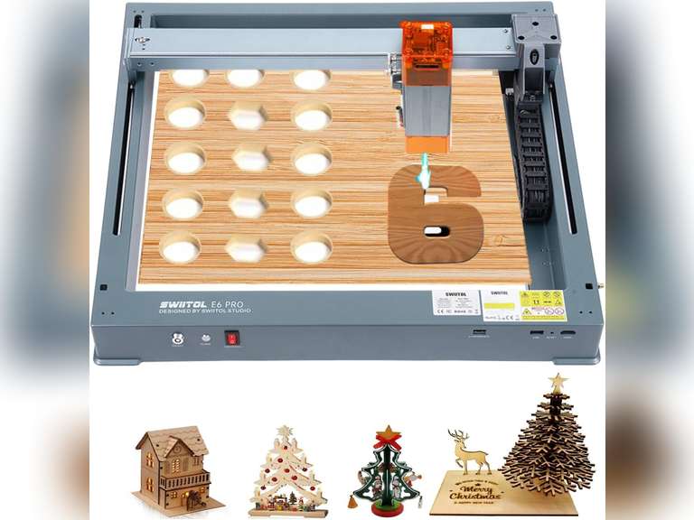 Laser Engraver 6000mW(6W), Laser Engraver and Cutter Machine Integrated(Class Laser 4), Laser Cutter with 0.06mm High-Precision, Speed 36000mm/min, Laser Engraving Machine for Wood, Metal, Acrylic 166