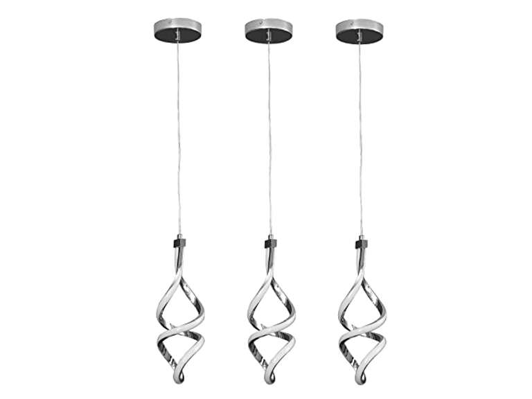 3 Pcs LED Pendant Lighting Fixture, Modern Kitchen Ceiling Pendant Lamp Fixtures Hanging Ceiling Light, Wave Spiral Pendant Light with Adjustable Light Source for Kitchen Island Bedroom 74