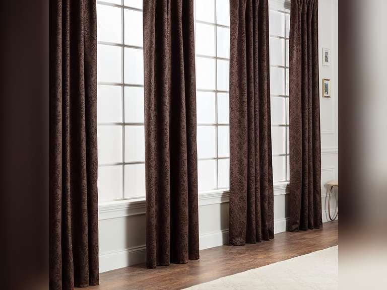 Chanasya Premium 2-Panel Embellish Embossed Classy Blackout Curtains - 3-in-1 Back Tab, Rod Pocket, Ring Tab - for Windows Living Room Bedroom - Room Darkening Drapes 52 x 119Inches - Mink 55