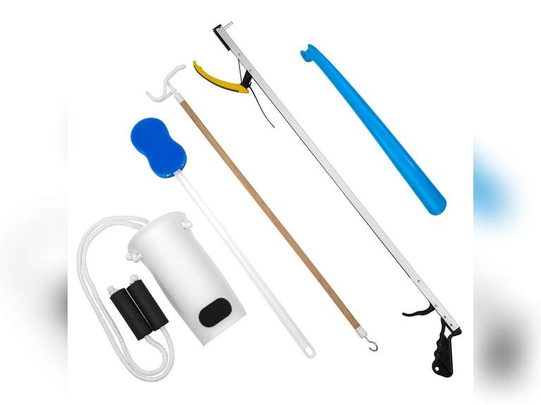 FAB860075 - Fabrication Enterprises, Inc. Hip Kit #3: 32 reacher, straight handle sponge, deluxe sock aid, shoehorn, dressing stick by Fabrication 25