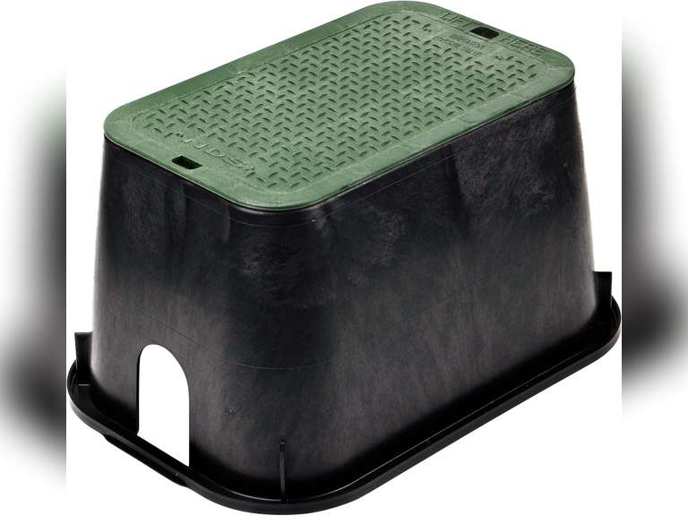 NDS D1000-SG Rectangle Valve Box with Drop-In Cover, 10-Inch by 15-Inch by 10-Inch, Black/Green 37