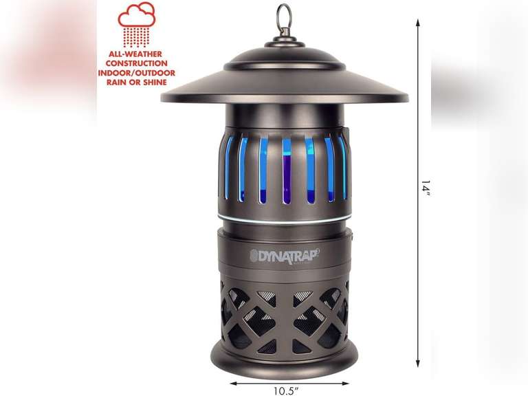 DynaTrap DT1050-TUNSR 1/2 Acre Mosquito & flying Insect Trap Kills Mosquitoes, Flies, Wasps, Gnats, & Other Flying Insects - Bug Zapper Alternative - Tungsten 115