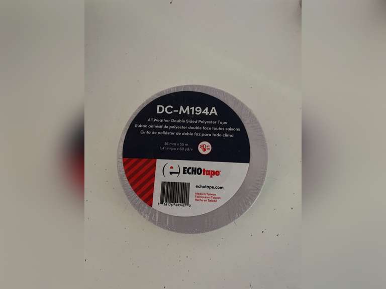 ECHOtape DC-M194A | Double-Sided Polyester Tape | Clear Thin Tape | All Weather/Cold Weather Insulation Mounting Tape | Superior Holding Power | 1.41 in x 60 yd 19