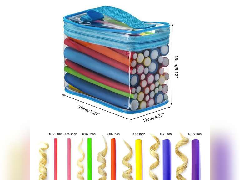 Heatless Hair Curler 42PCS of Pack 7In Flexible Hair Rollers No Heat Soft Foam Hair Rollers for Short, Medium, Long Hair 11