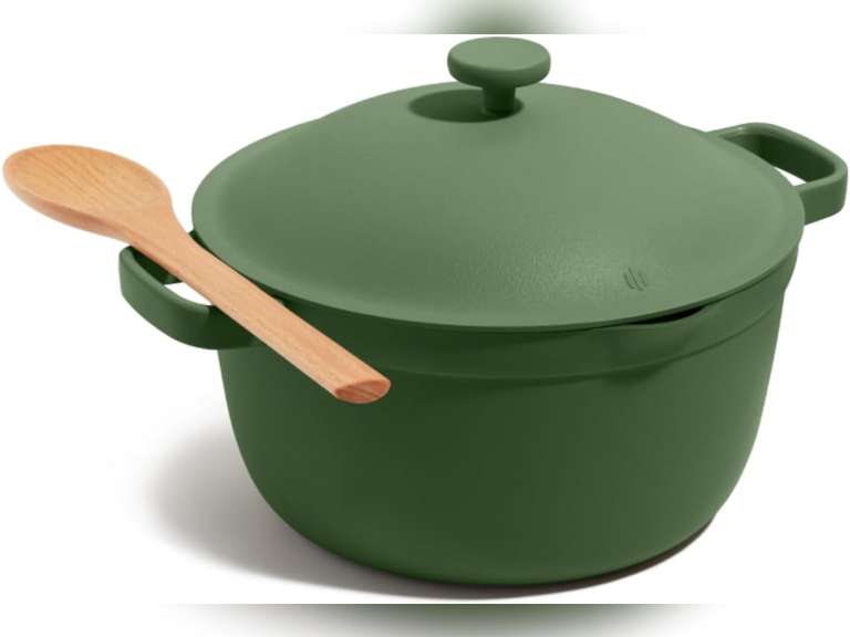Our Place Perfect Pot - 5.5 Qt. Nonstick Ceramic Sauce Pan with Lid | Versatile Cookware for Stovetop and Oven | Steam, Bake, Braise, Roast | PTFE and PFOA-Free | Toxin-Free, Easy to Clean | Sage 145