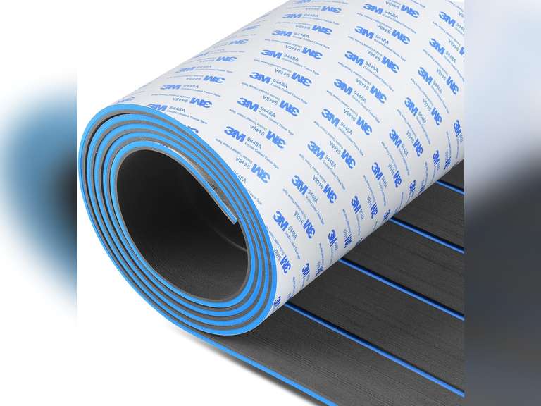 (Similar)Foam Boat Flooring with 3M Adhesive Backing Marine Self-Adhesive Decking 36 x72 Faux Teak Sheet for Jon Boats Swim Platform Helm Pad RV Floor 27