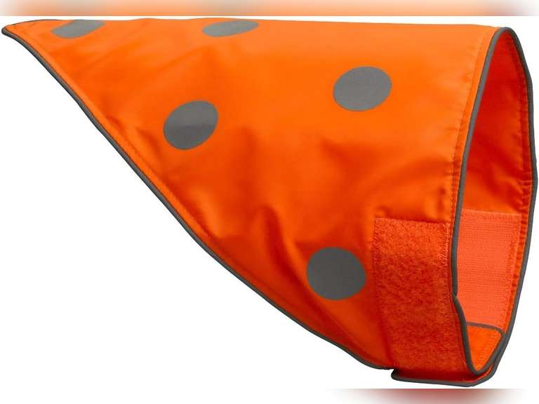 SPOT THE DOG! Reflective Bandana Bib Safety Apparel for All Dogs - Easy Fastening Closure, High Visibility Fluorescent Orange M-L 20
